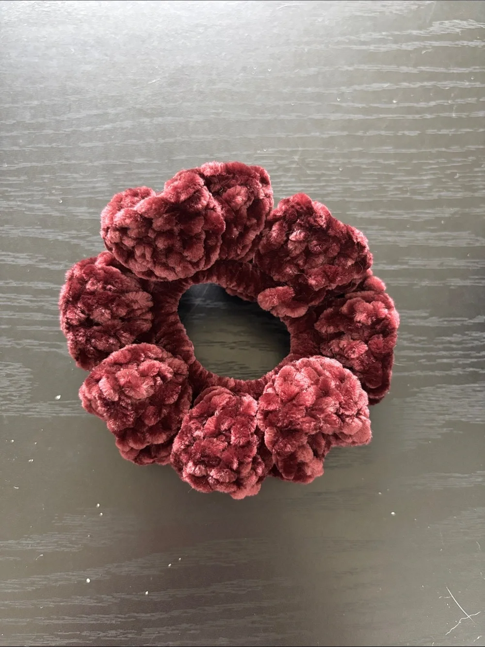 Handmade Crochet Velvet Hair Scrunchie